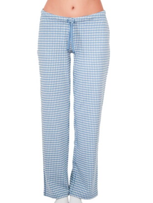 Pyjamabroek bio katoen, ruitjes blauw - LEELA COTTON