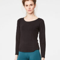 Weekaanbieding 23/11-29/11: tot 30% korting op bamboe damesshirts en leggings Shirt bamboe lange mouw thought - zwart
