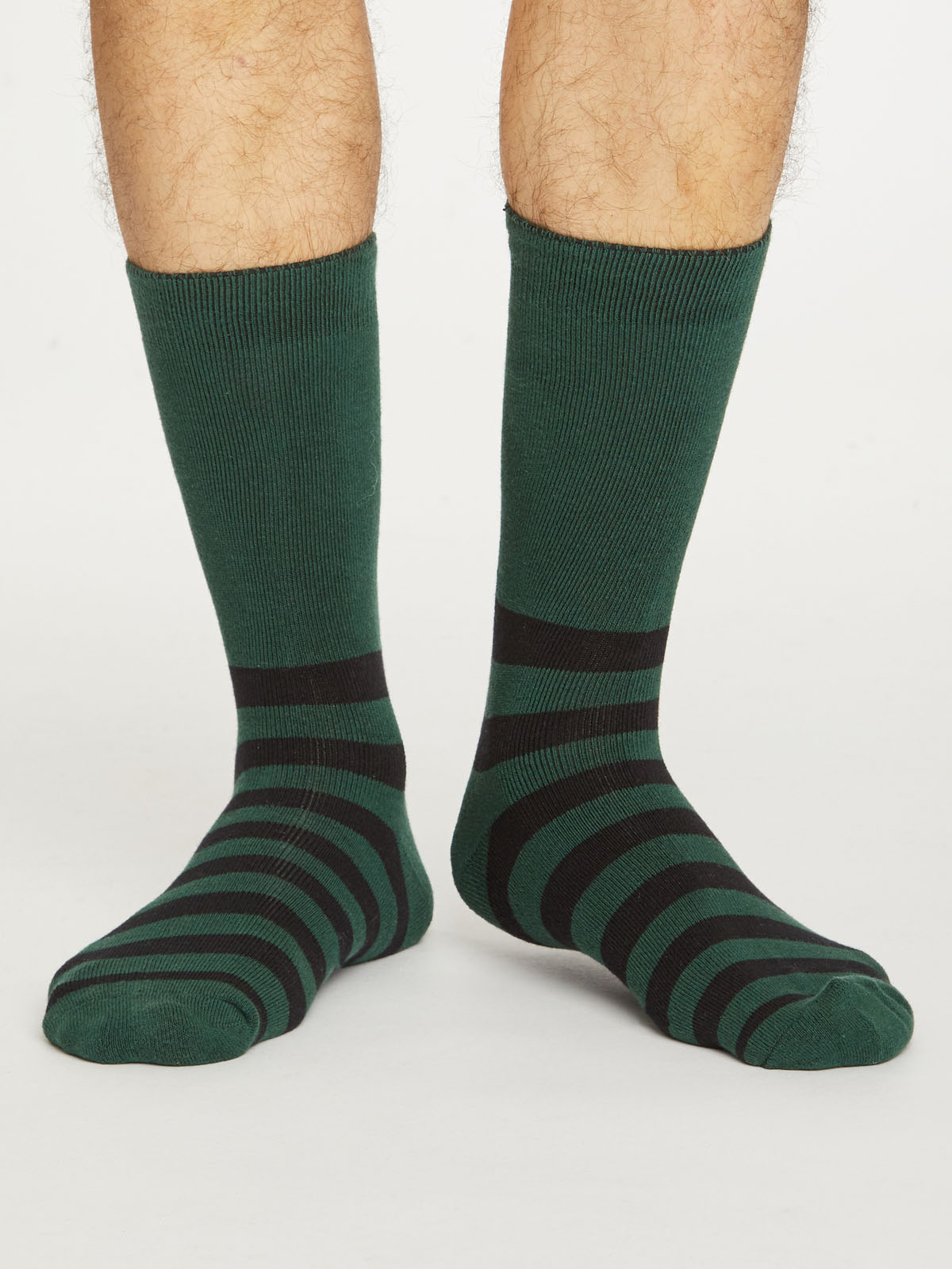 jukbeen programma Voorzichtigheid Dikke sokken bio katoen, strepen donkergroen - THOUGHT - Meer dan Mooi