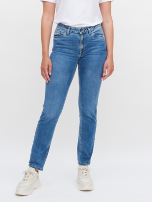 Damesjeans bio katoen, Donna mid indigo - LIVING CRAFTS