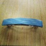 Haarspeld hout Kost Kamm - gekleurd zigzag blauw