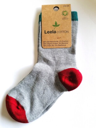 Kindersokken bio katoen, lichtgrijs - LEELA COTTON