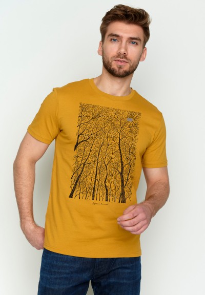 onregelmatig Hijsen Molester T-shirt bio katoen, forest peep oker - GREENBOMB - Meer dan Mooi