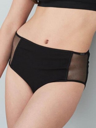 Tailleslip bio katoen, zwart mesh - LIVING CRAFTS