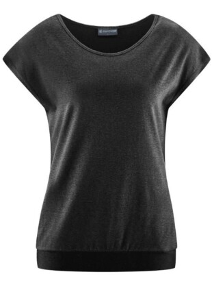 Shirt hennep/bio katoen, mandala off black - HEMPAGE