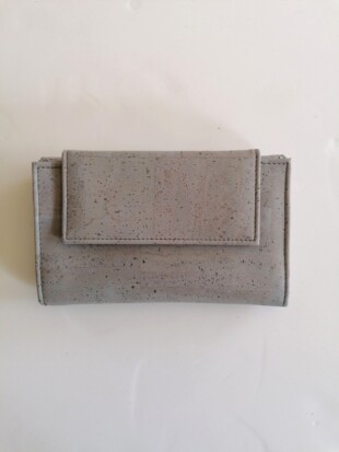 Vegan portemonnee kurk, XL lichtgrijs - ARTELUSA