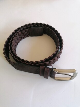 Vegan riem kurk, gevlochten chocoladebruin - ARTELUSA