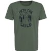 Shirt bio katoen Greenbomb - into the wild olijf 2