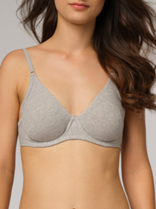 Beugelbeha bio katoen basic, grijs melange - COMAZO