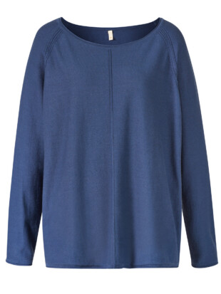 Trui bio katoen, raglan denim blue - HIMALAYA