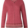 Damesvest met rits bio katoen Himalaya - gebreid rood-roze