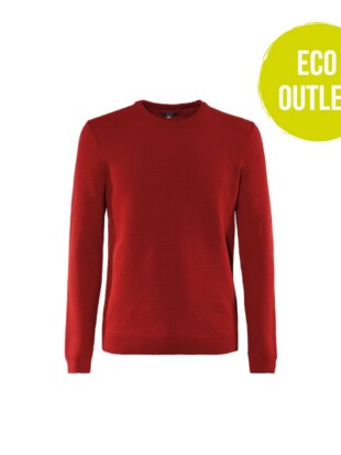 Trui bio katoen, reliëf roodbruin - LIVING CRAFTS