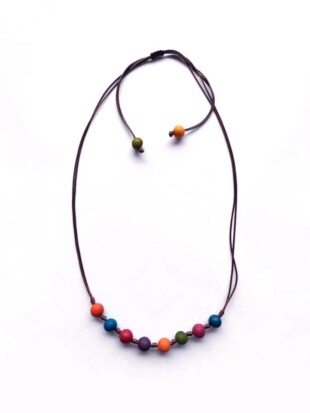 Ketting tagua, bolletjes kleurenmix - LA TAGUA MANUFACTURA