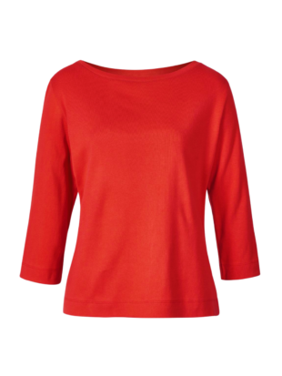 Shirt bio katoen, 3/4 mouw Alma rood - HIMALAYA