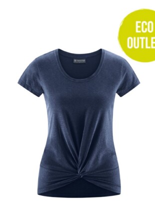 Shirt bio katoen/hennep, knoop donkerblauw - HEMPAGE