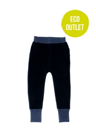 Kinderbroek bio ribfluweel, donkerblauw - LEELA COTTON