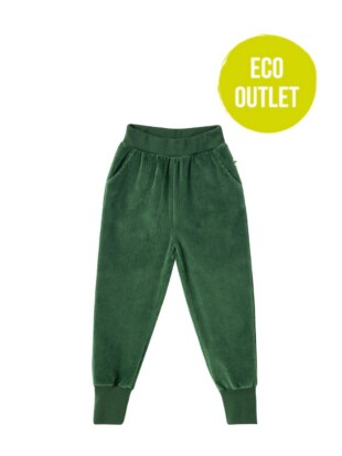 Kinderbroek bio ribfluweel, donkergroen - LEELA COTTON