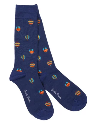 Sokken bamboe, luchtballonnen blauw - SWOLE PANDA