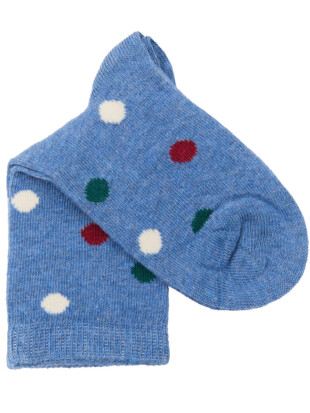 Kindersokken bio katoen, stippen jeans melange - LEELA COTTON