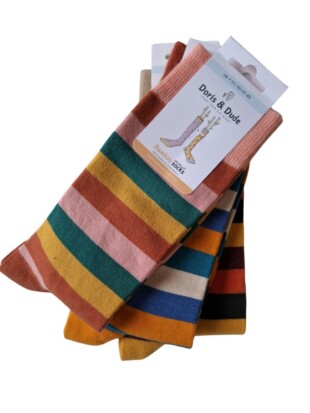3-pack sokken bamboe, strepenmix 41-45 - DORIS AND DUDE