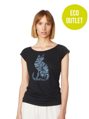 Shirt bamboe, kat zwart - PAALA