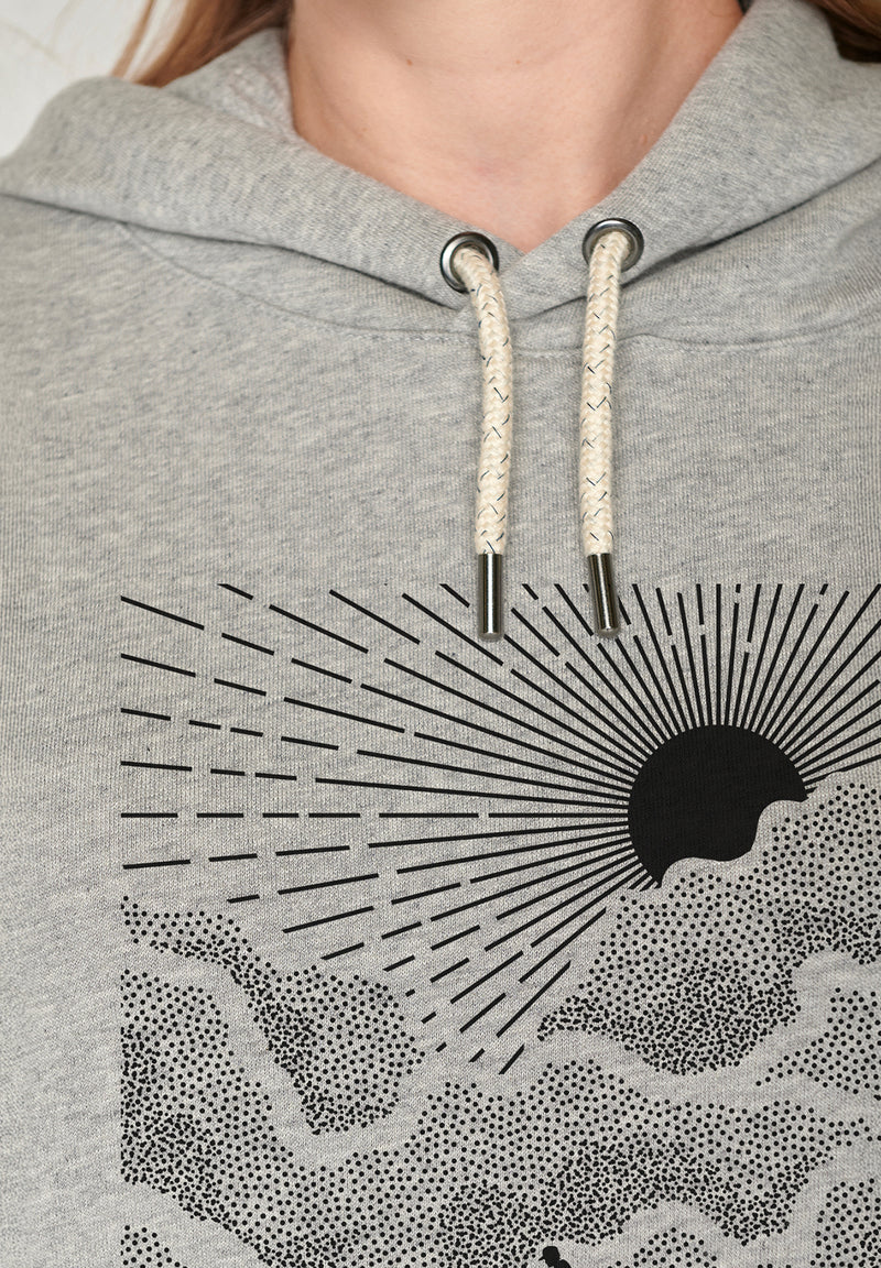 Dameshoodie bio katoen, man's best friend grijs - GREENBOMB