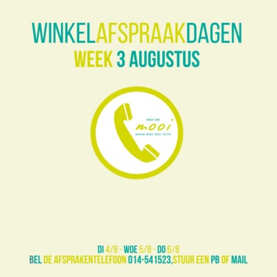 Afsprakendagen week 3 augustus (winkel Zammel)