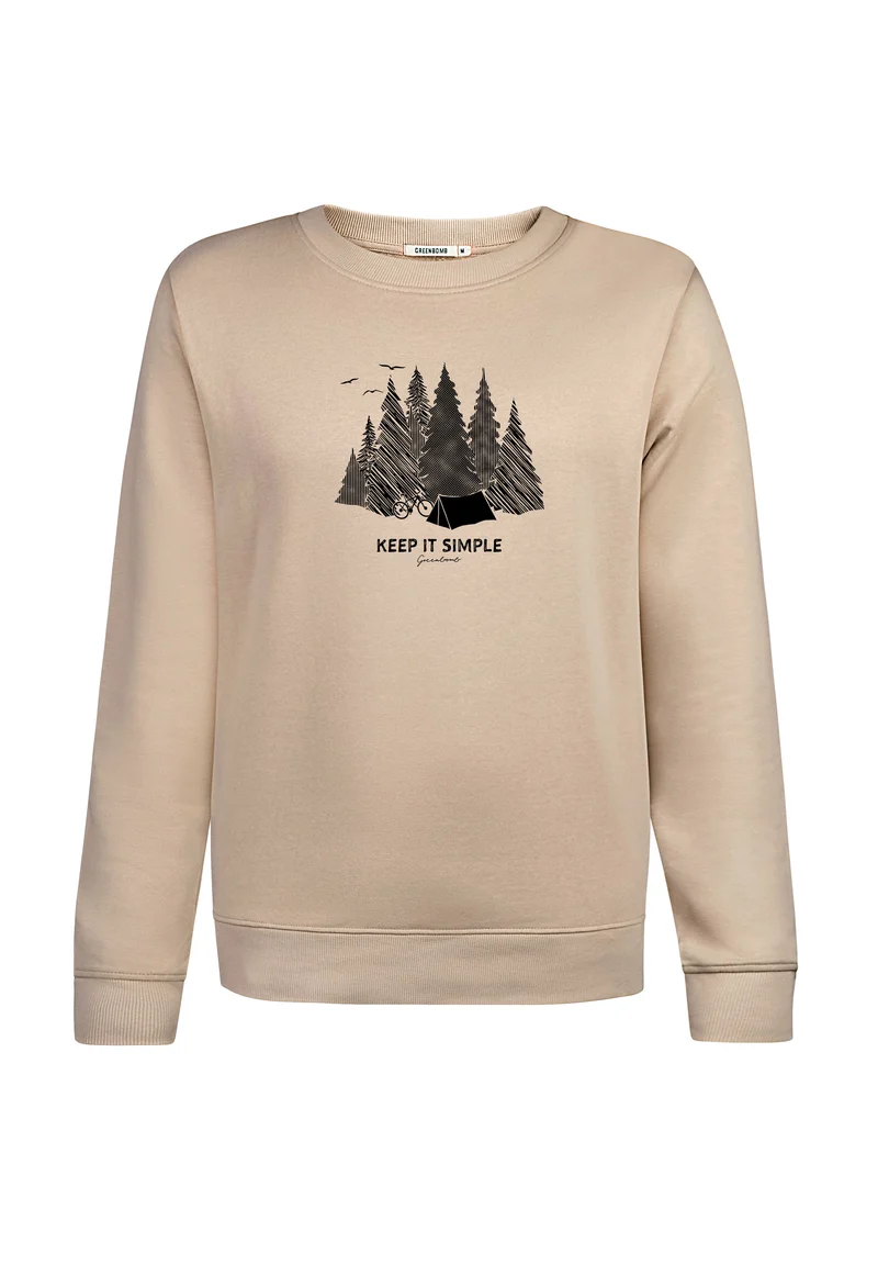 Damessweater bio katoen, keep it simple latte - GREENBOMB