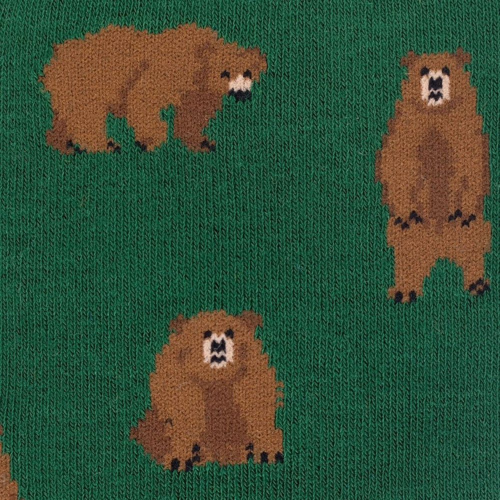Sokken bamboe, bruine beren groen - SWOLE PANDA
