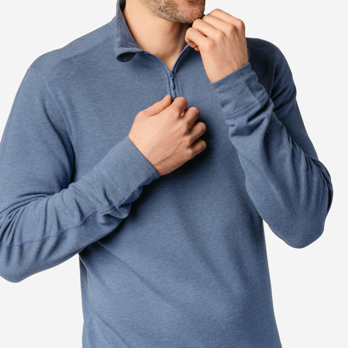 Herenshirt modalmix, denim blue - LIVING CRAFTS
