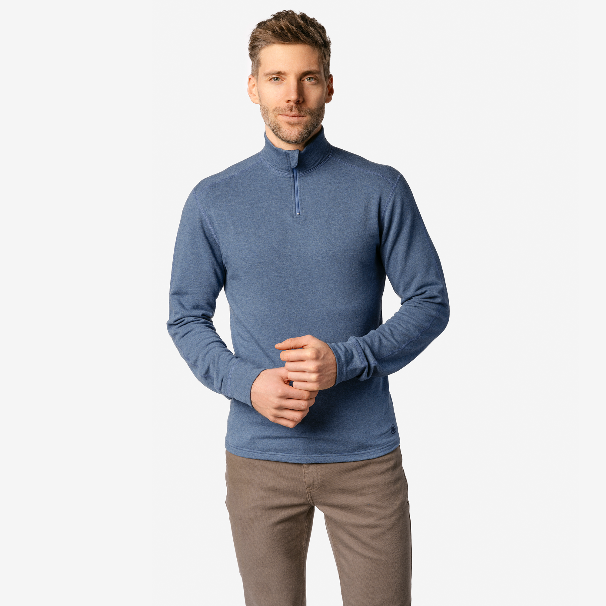 Herenshirt modalmix, denim blue - LIVING CRAFTS