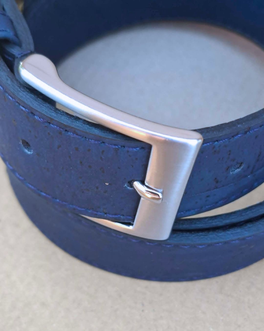 Vegan riem kurk, blauw - Velen