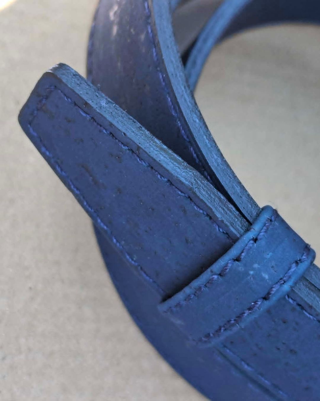 Vegan riem kurk, blauw - Velen