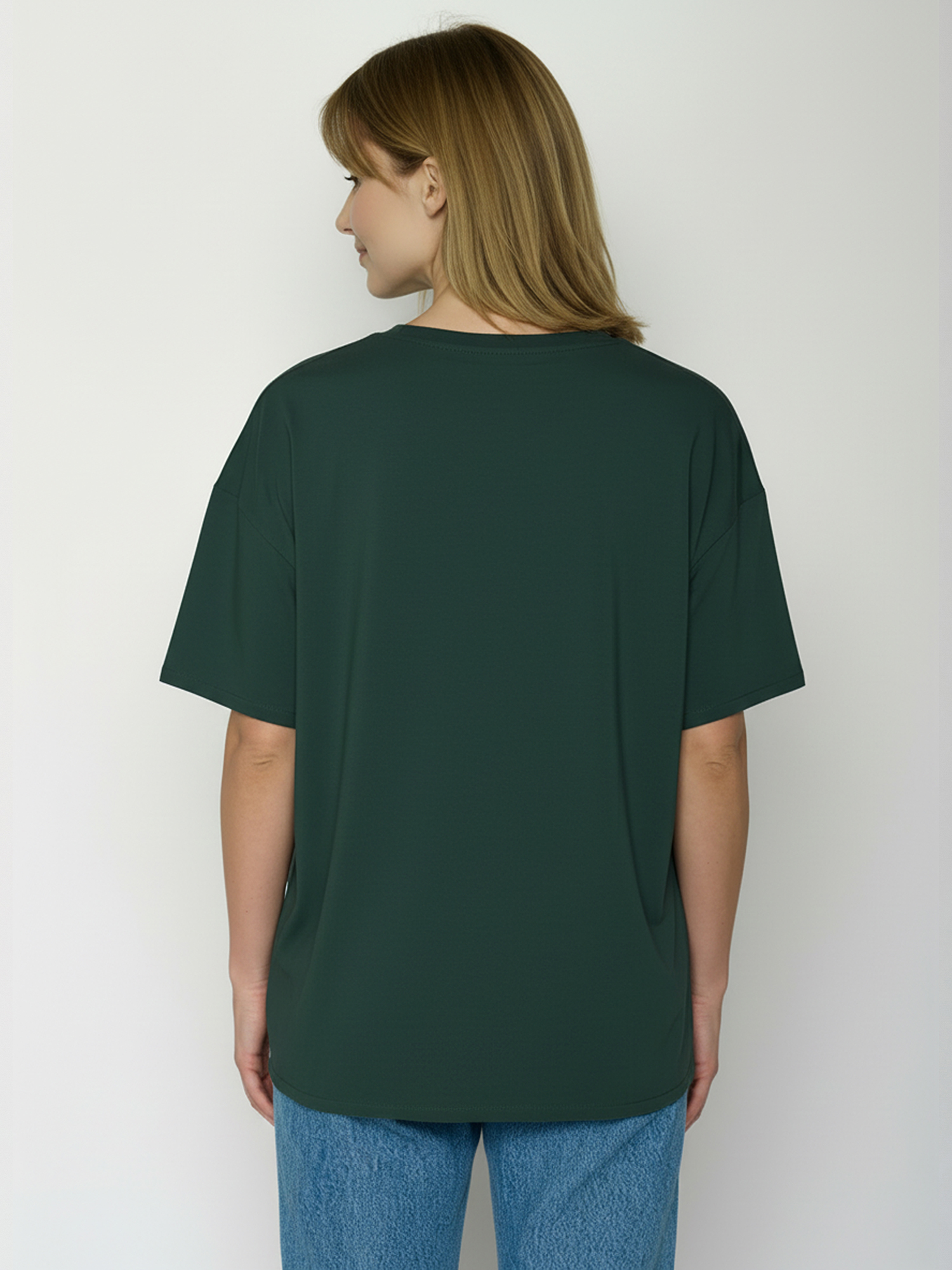 Damesshirt bio katoen oversized, anti social dennengroen - GREENBOMB