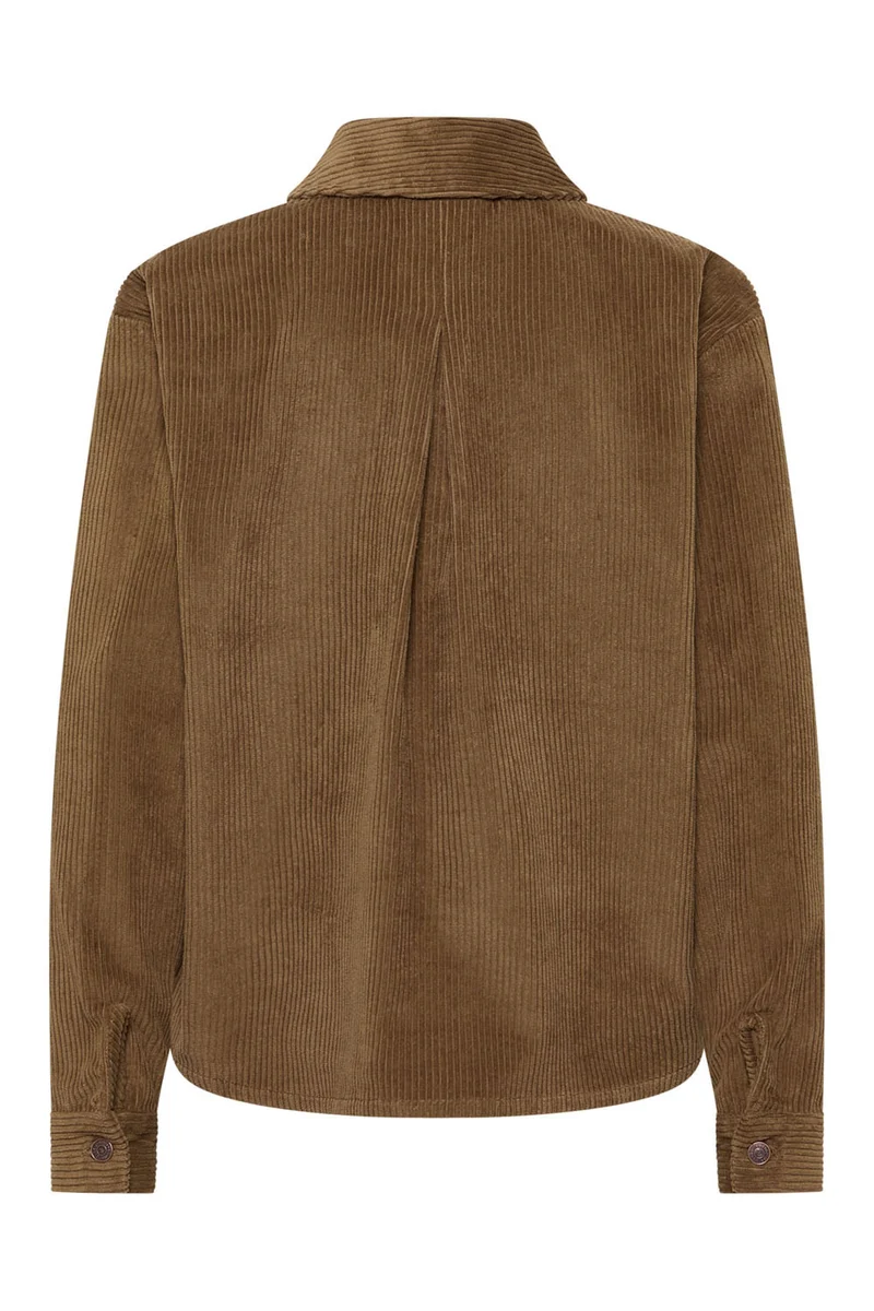 Oversized bloes bio ribfluweel, taupe - TRANQUILLO