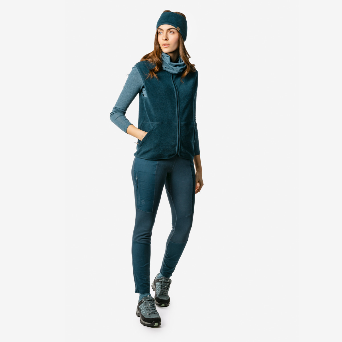 Bodywarmer bio fleece, petrol - LIVING CRAFTS