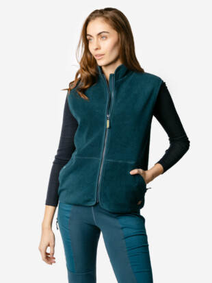 Bodywarmer bio fleece, petrol - LIVING CRAFTS