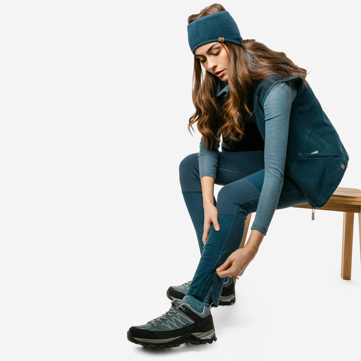 Bodywarmer bio fleece, petrol - LIVING CRAFTS