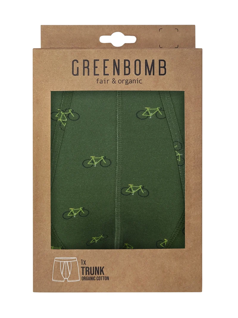 Boxer bio katoen, fietsen klein groen - GREENBOMB