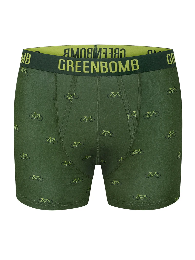 Boxer bio katoen, fietsen klein groen - GREENBOMB