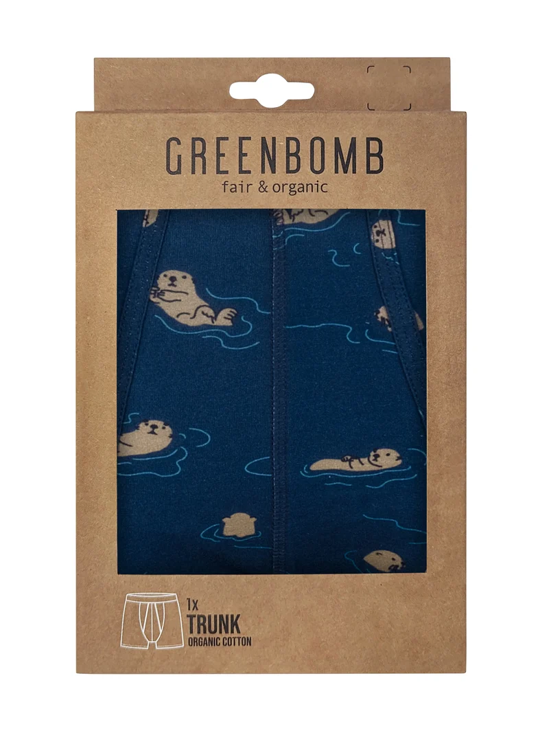 Boxer bio katoen, otters blauw - GREENBOMB