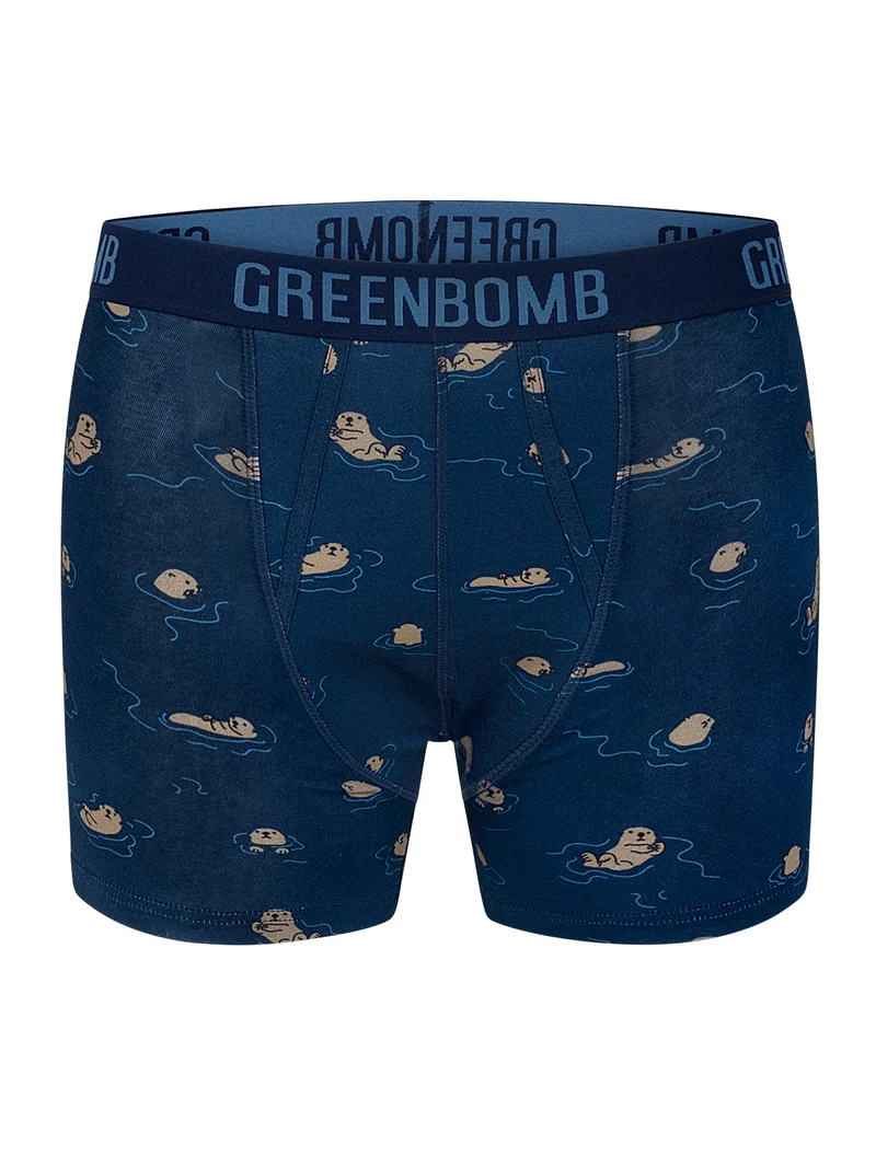 Boxer bio katoen, otters blauw - GREENBOMB