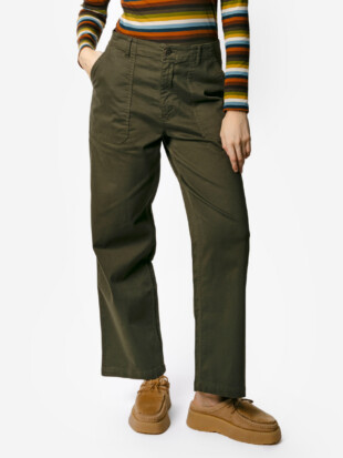 Broek bio katoen, kakigroen - LIVING CRAFTS
