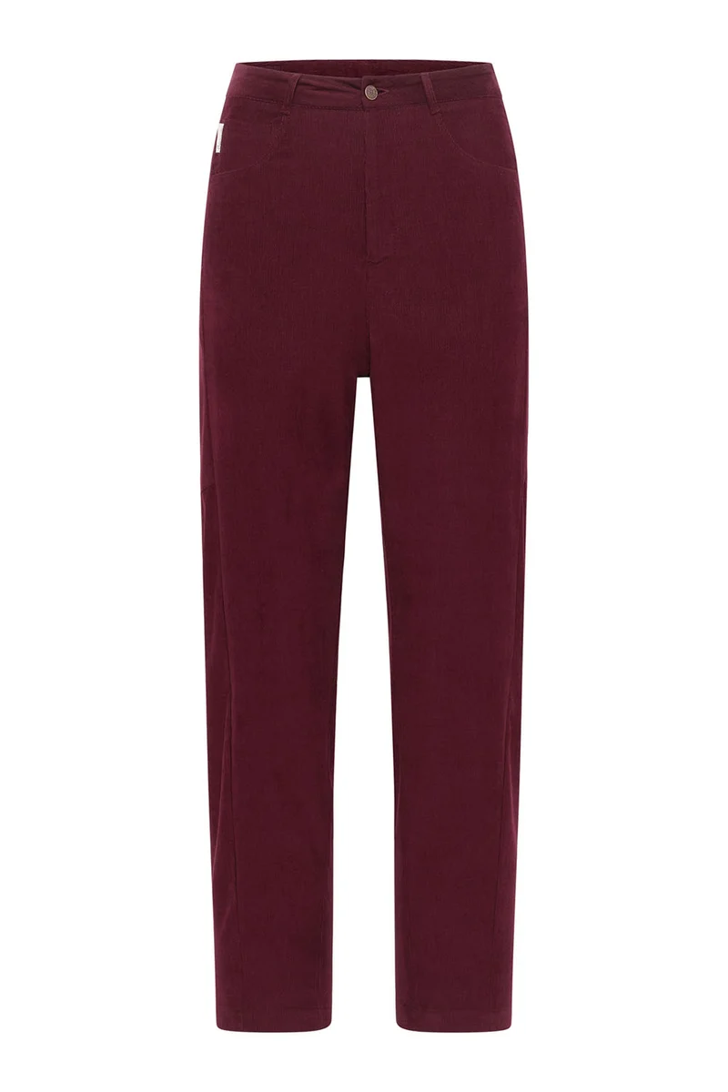 Broek bio fluweel, barrel bordeaux - TRANQUILLO