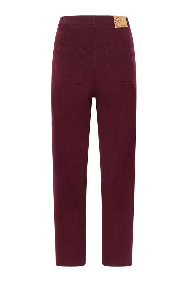 Broek bio fluweel, barrel bordeaux - TRANQUILLO