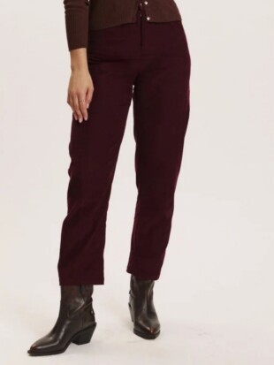 Broek bio fluweel, barrel bordeaux - TRANQUILLO