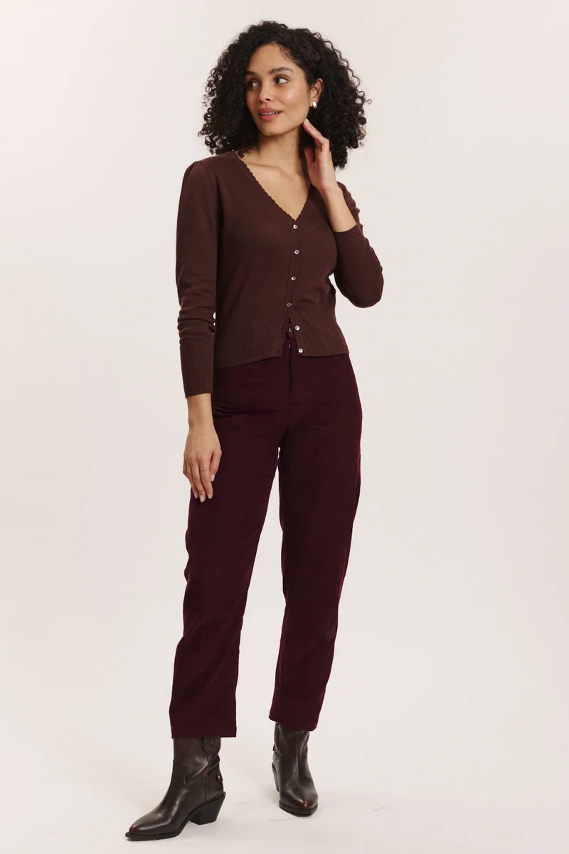 Broek bio fluweel, barrel bordeaux - TRANQUILLO