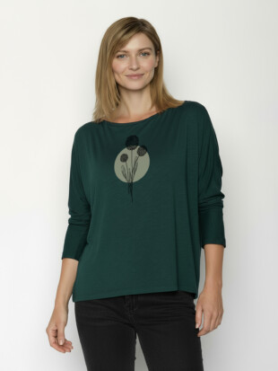 Shirt ecovero, 3/4 mouw allium dennengroen - GREENBOMB
