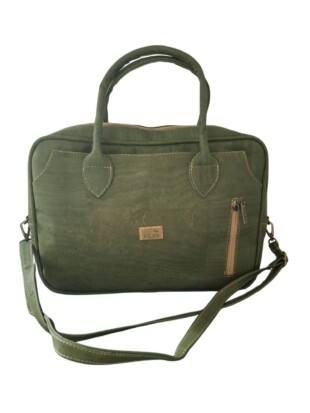 Vegan laptoptas kurk, Bo olijfgroen - VELEN