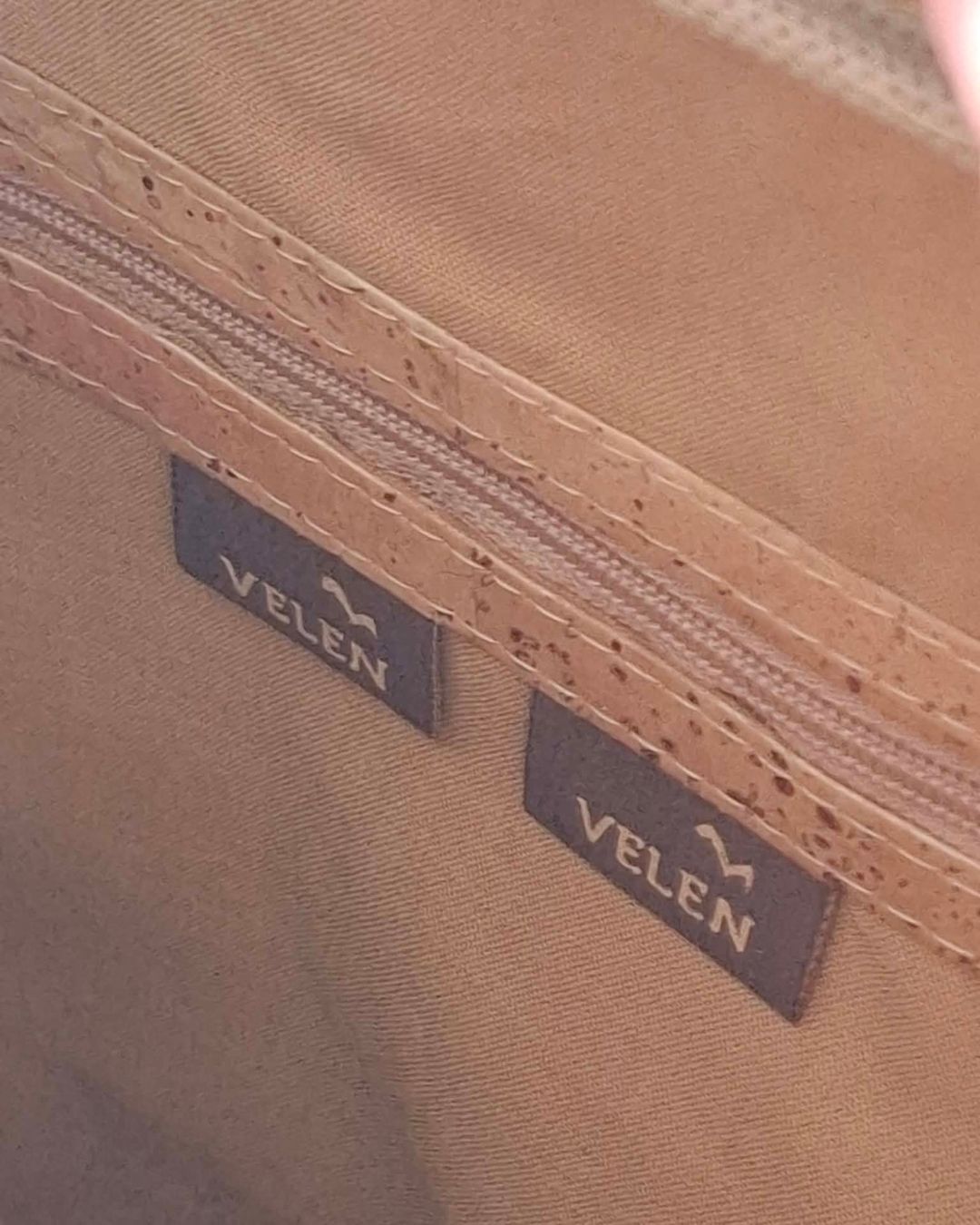 Vegan rugzak kurk, Kim naturel/olijfgroen - VELEN